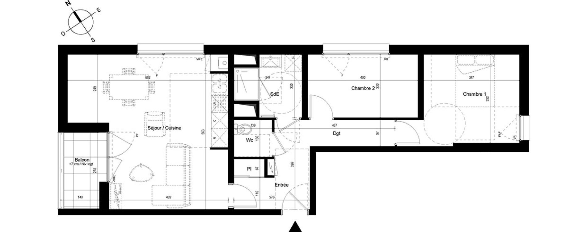 Appartement T3 de 65,64 m2 &agrave; Cesson-S&eacute;vign&eacute; Centre