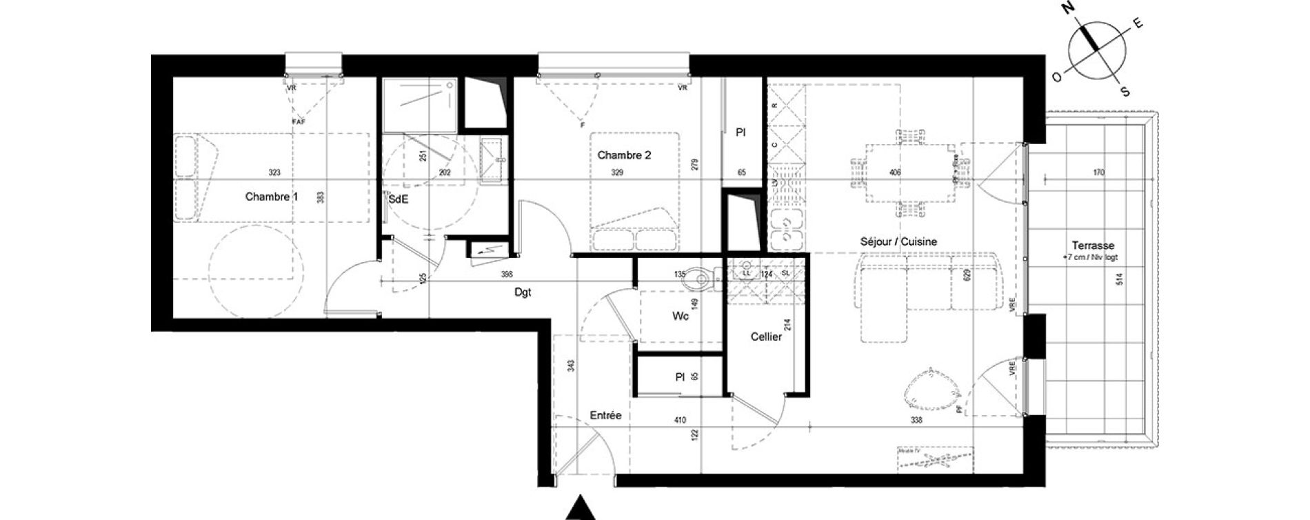 Appartement T3 de 66,57 m2 &agrave; Cesson-S&eacute;vign&eacute; Centre