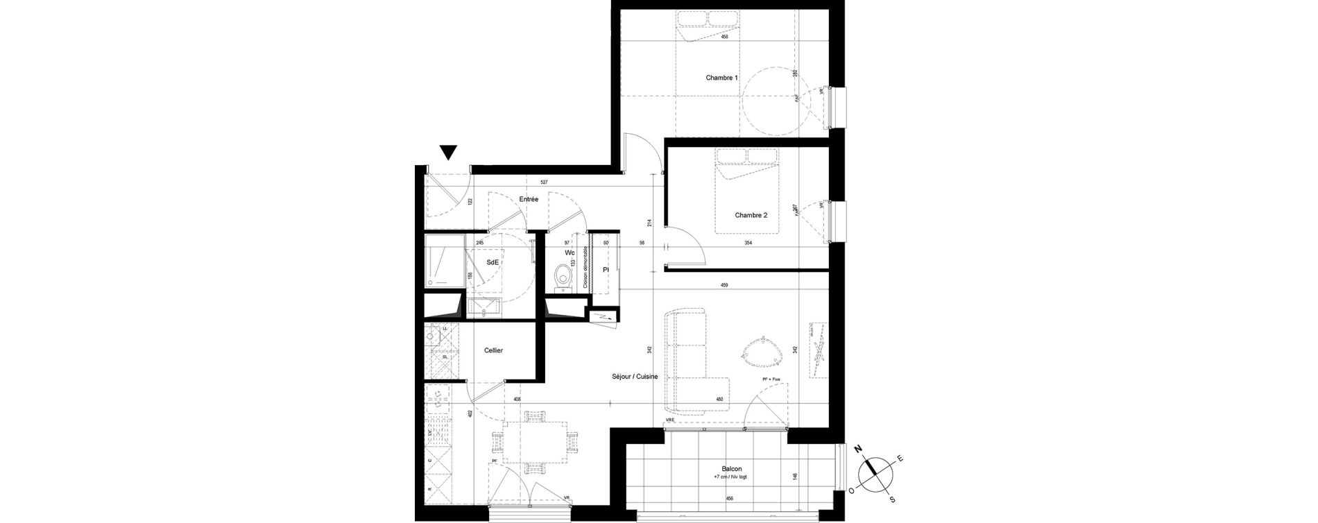 Appartement T3 de 68,80 m2 &agrave; Cesson-S&eacute;vign&eacute; Centre