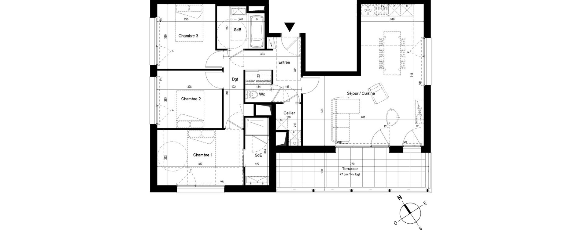 Appartement T4 de 89,23 m2 &agrave; Cesson-S&eacute;vign&eacute; Centre