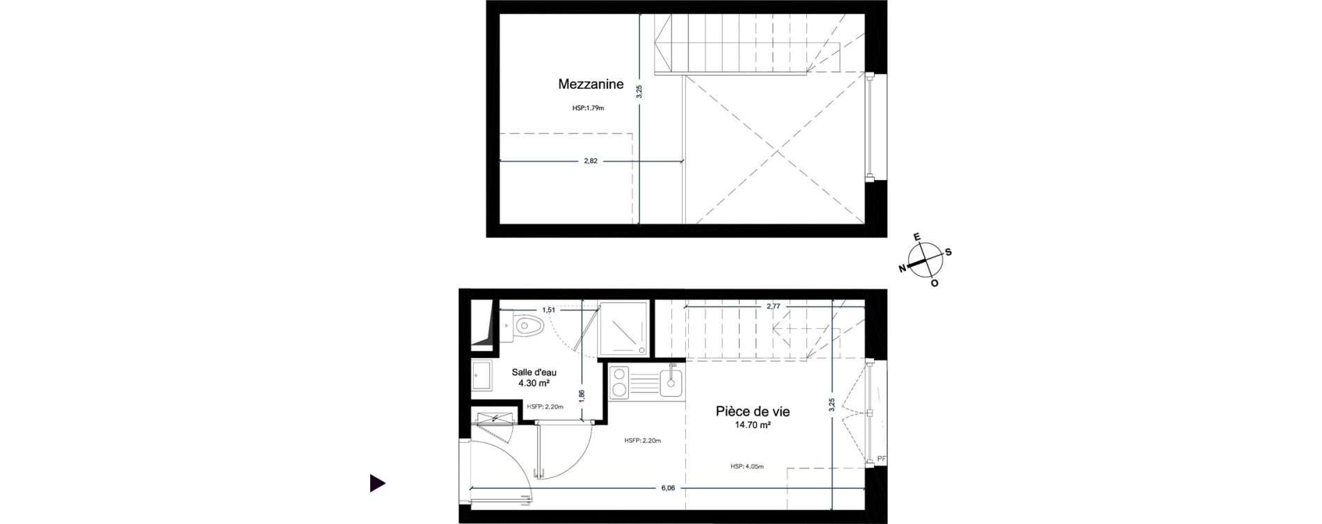 Appartement T1 de 19,00 m2 &agrave; Cesson-S&eacute;vign&eacute; Centre