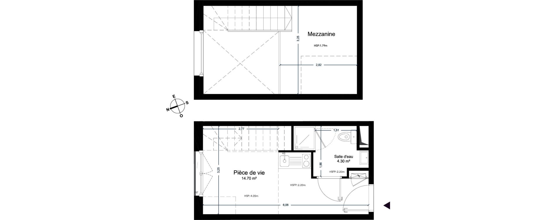 Appartement T1 de 19,00 m2 &agrave; Cesson-S&eacute;vign&eacute; Centre
