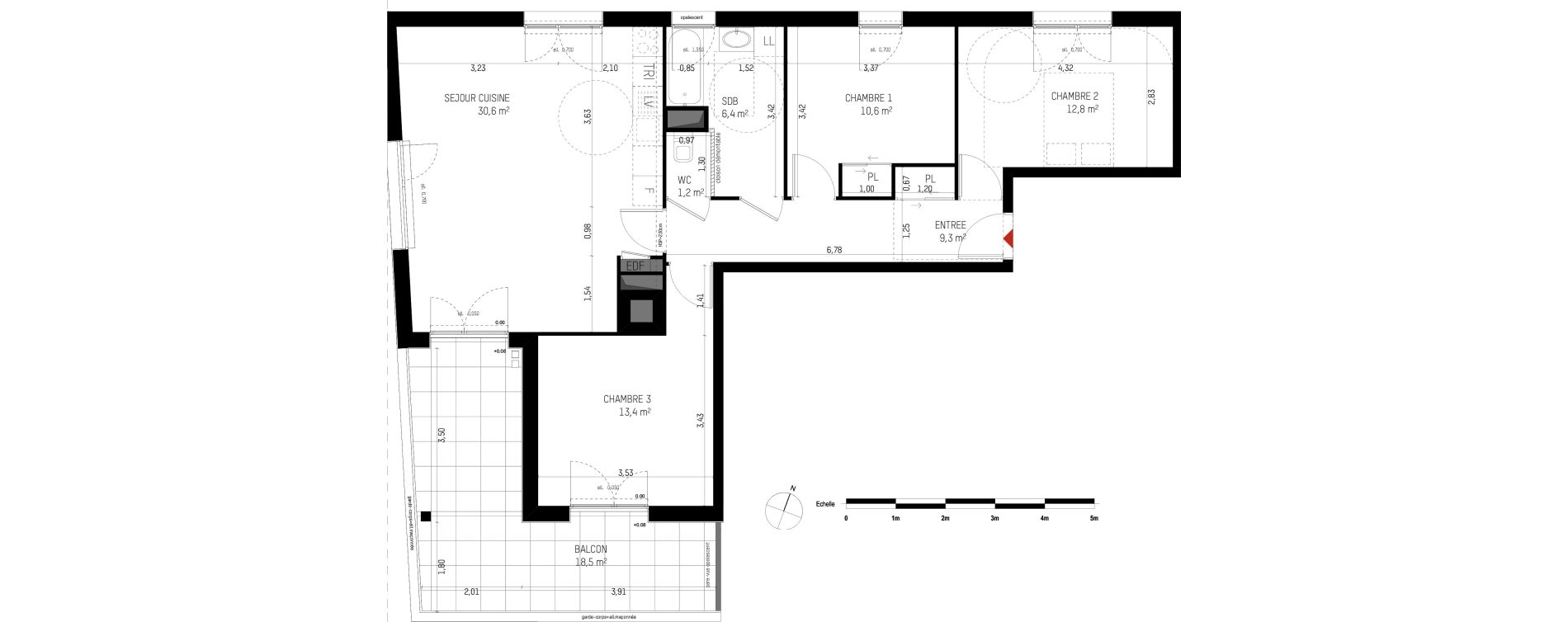 Appartement T4 de 84,30 m2 &agrave; Cesson-S&eacute;vign&eacute; Viasilva