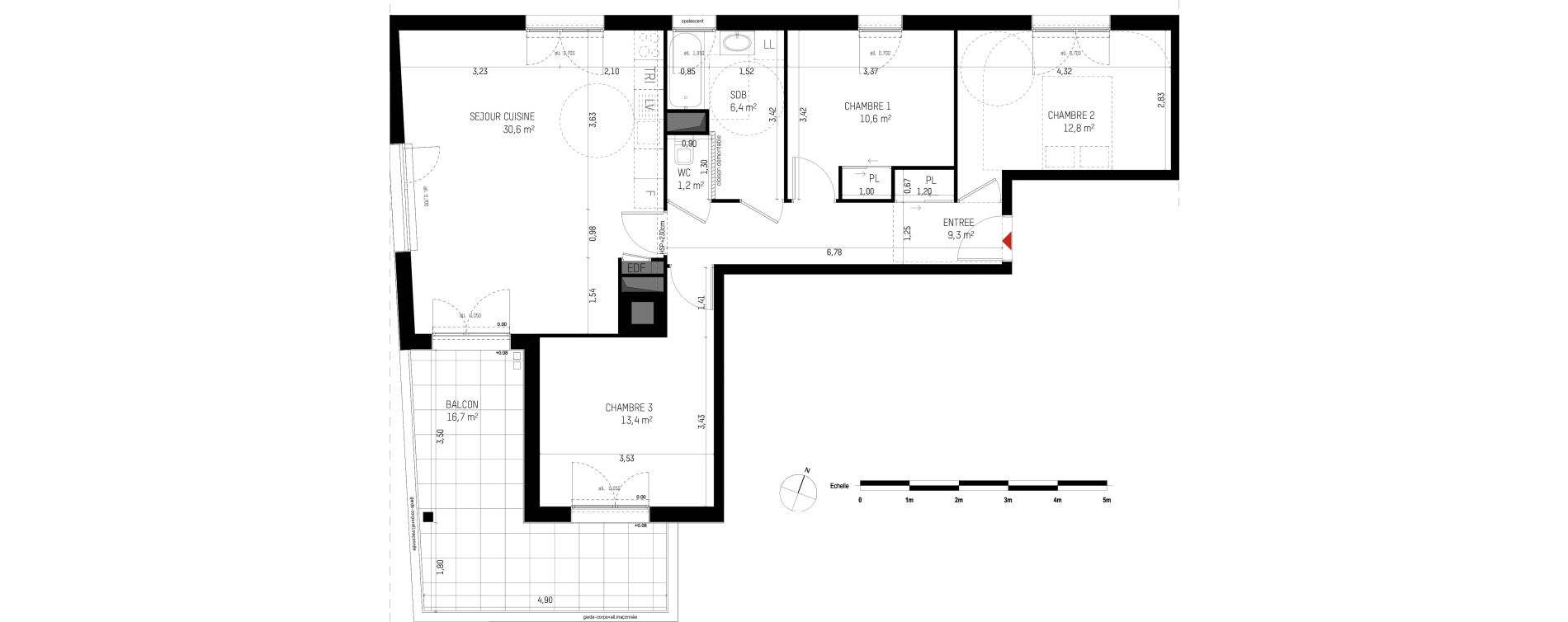 Appartement T4 de 84,30 m2 &agrave; Cesson-S&eacute;vign&eacute; Viasilva
