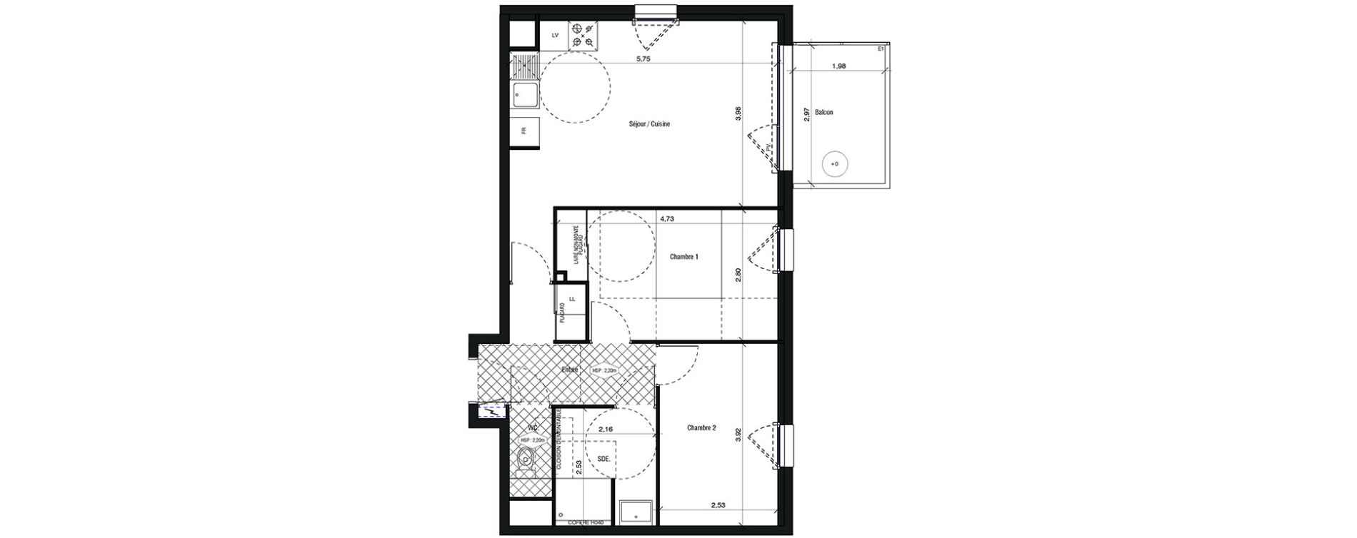 Appartement T3 de 60,03 m2 &agrave; Chantepie Centre