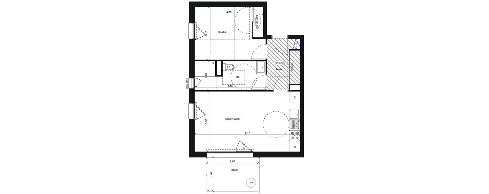 Appartement T2 de 46,31 m2 &agrave; Chantepie Centre