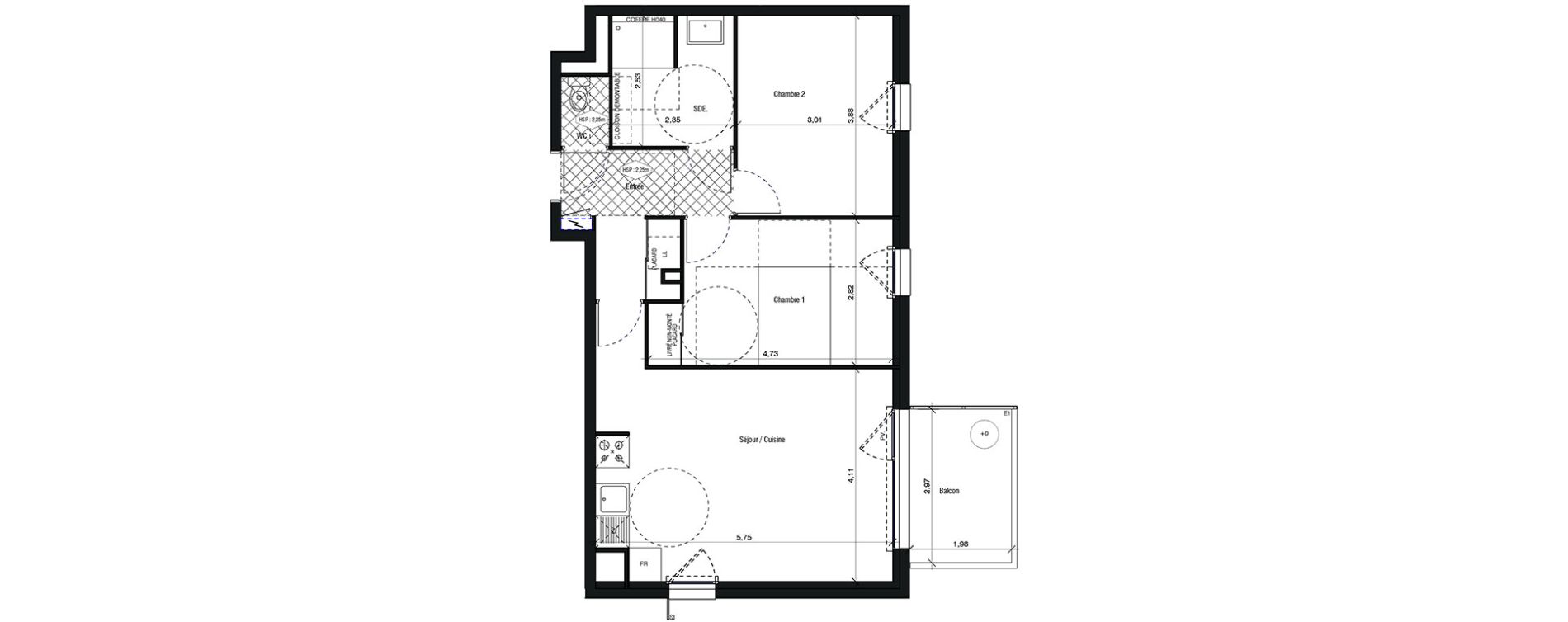 Appartement T3 de 62,18 m2 &agrave; Chantepie Centre