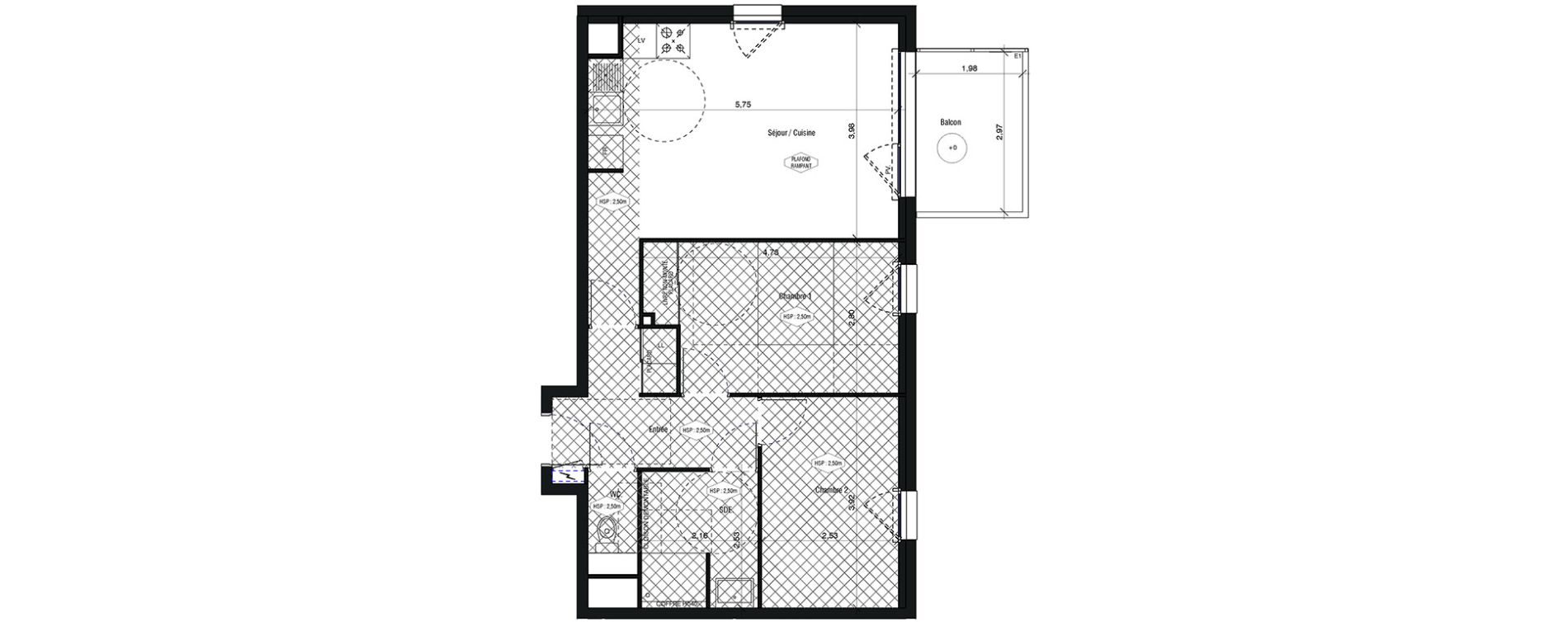 Appartement T3 de 60,03 m2 &agrave; Chantepie Centre