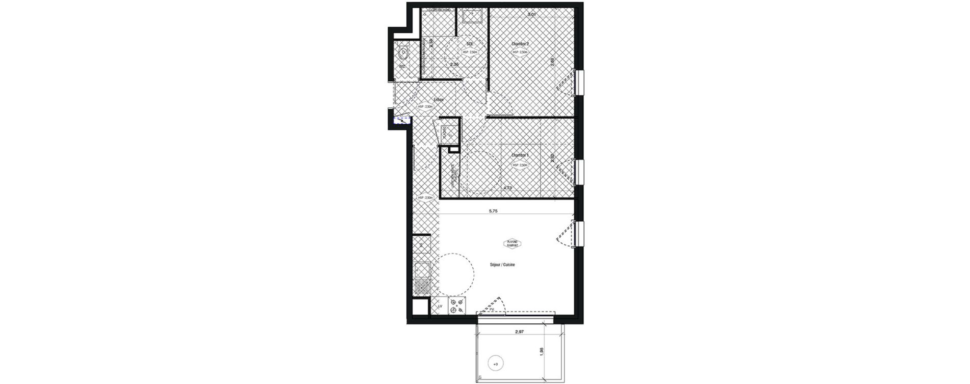 Appartement T3 de 62,20 m2 &agrave; Chantepie Centre