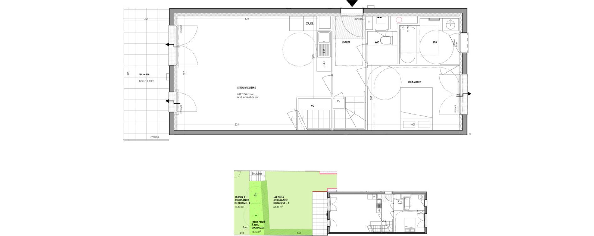 Duplex T5 de 114,81 m2 &agrave; Chantepie Bocage citadin