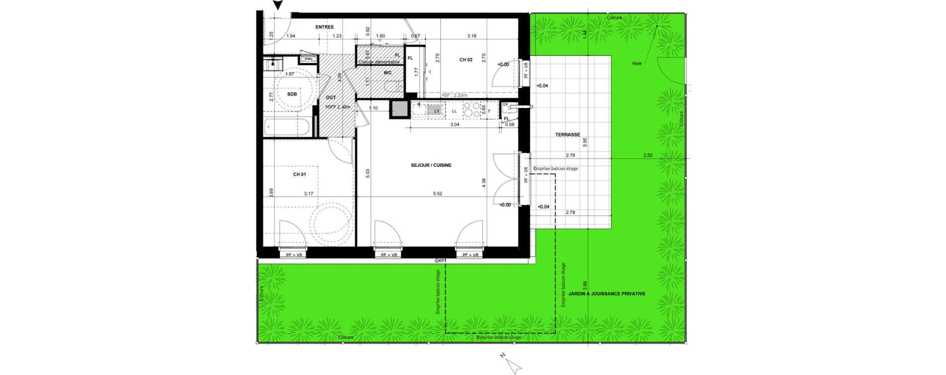 Appartement T3 de 66,03 m2 &agrave; Chantepie Centre