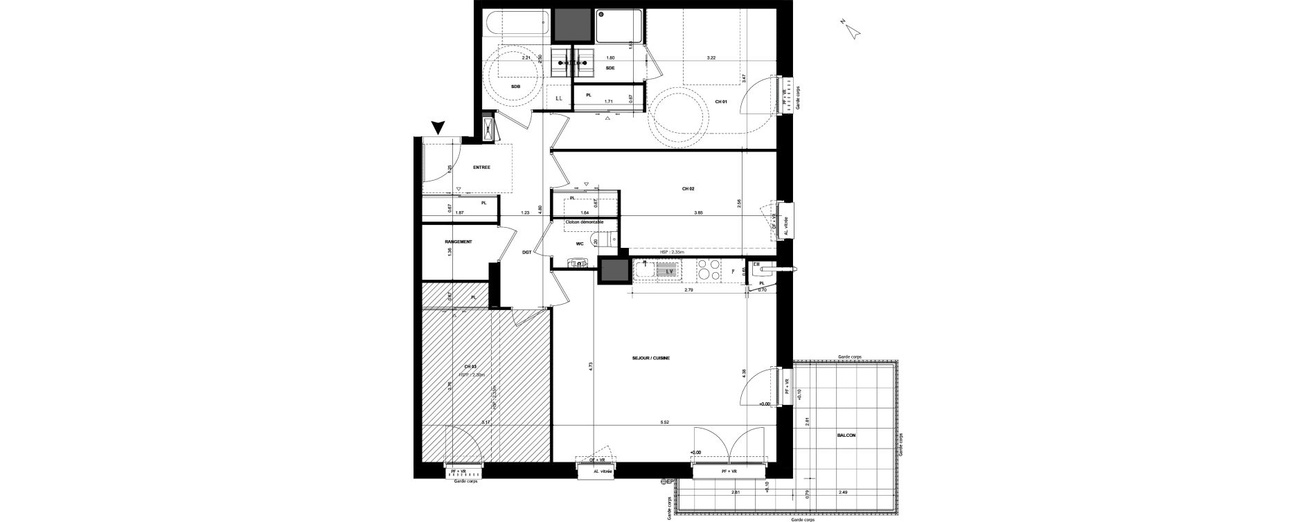 Appartement T4 de 88,41 m2 &agrave; Chantepie Centre