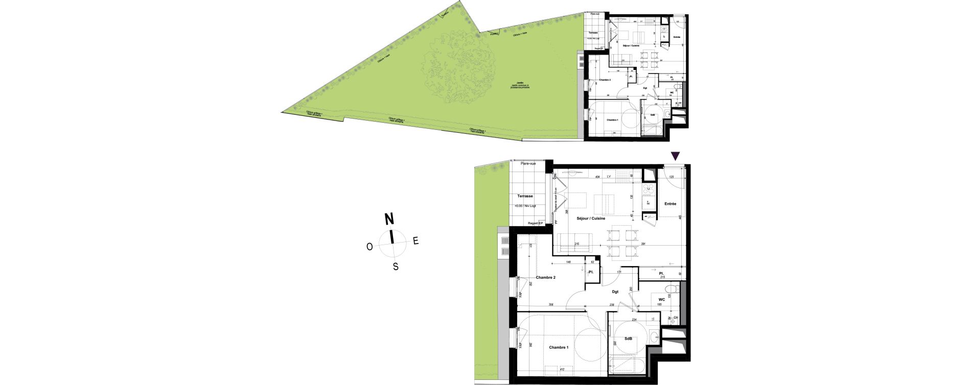 Appartement T3 de 61,68 m2 &agrave; Ch&acirc;teaubourg Centre