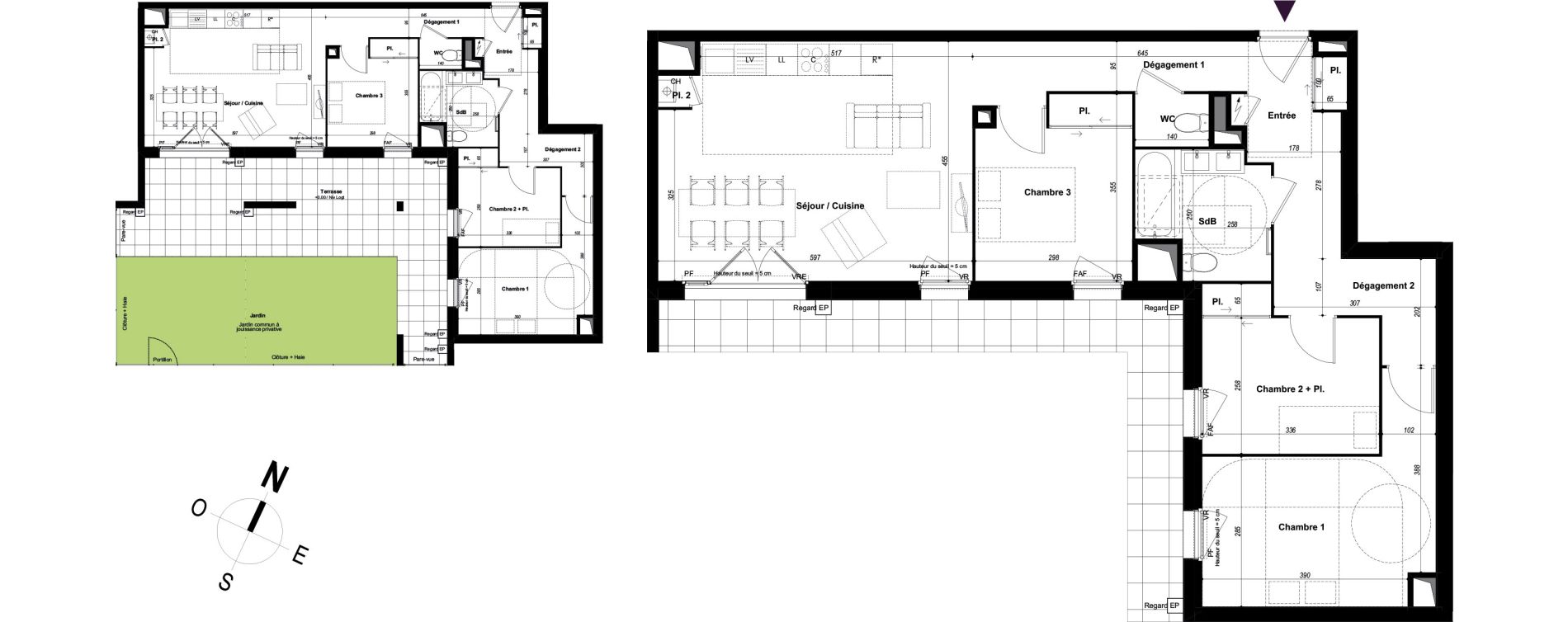 Appartement T4 de 83,01 m2 &agrave; Ch&acirc;teaubourg Centre