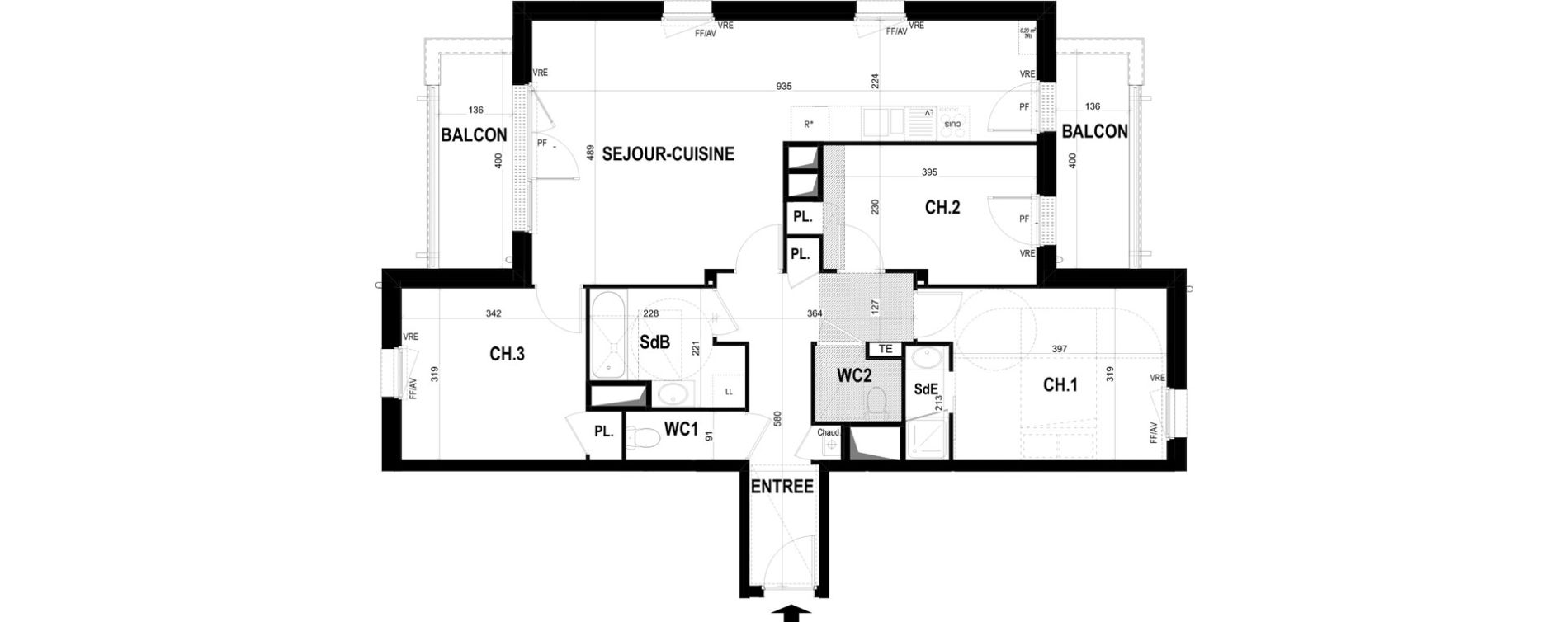 Appartement T4 de 89,66 m2 &agrave; Ch&acirc;teaugiron Centre
