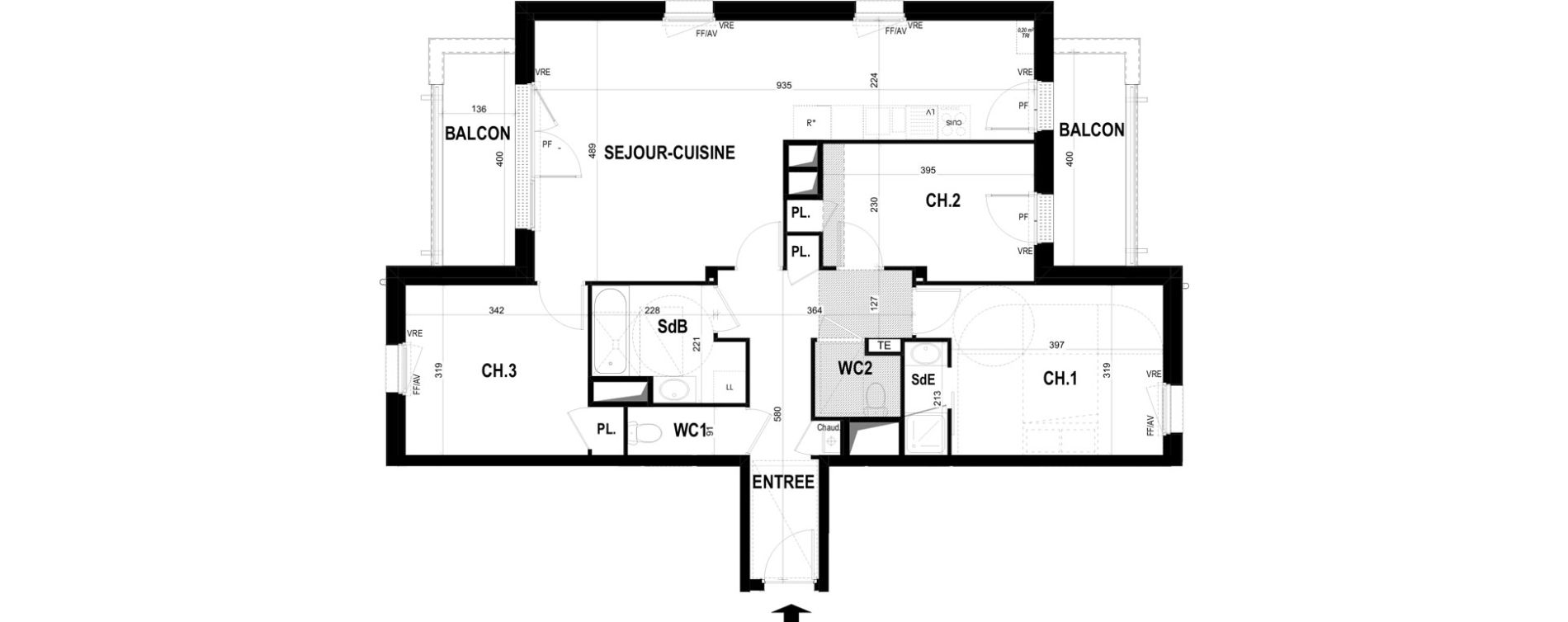Appartement T4 de 89,66 m2 &agrave; Ch&acirc;teaugiron Centre