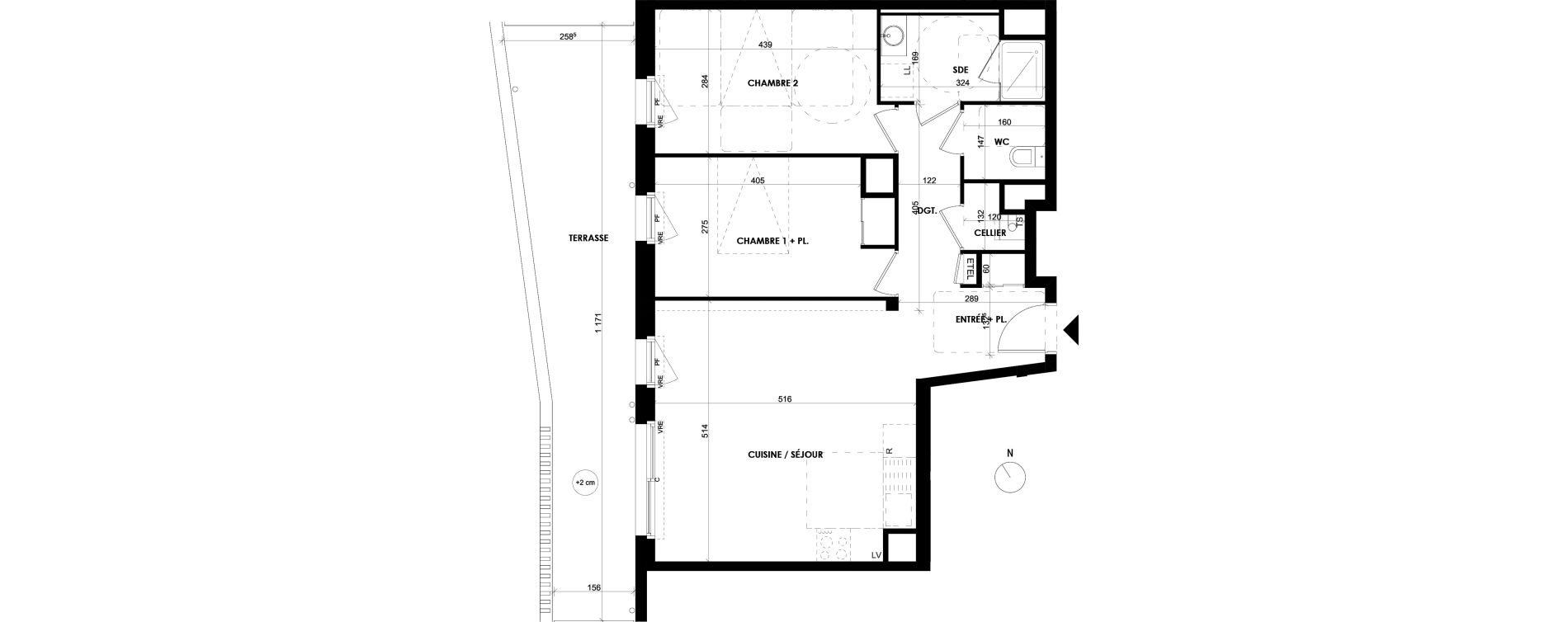 Appartement T3 de 68,65 m2 &agrave; Chevaign&eacute; Centre