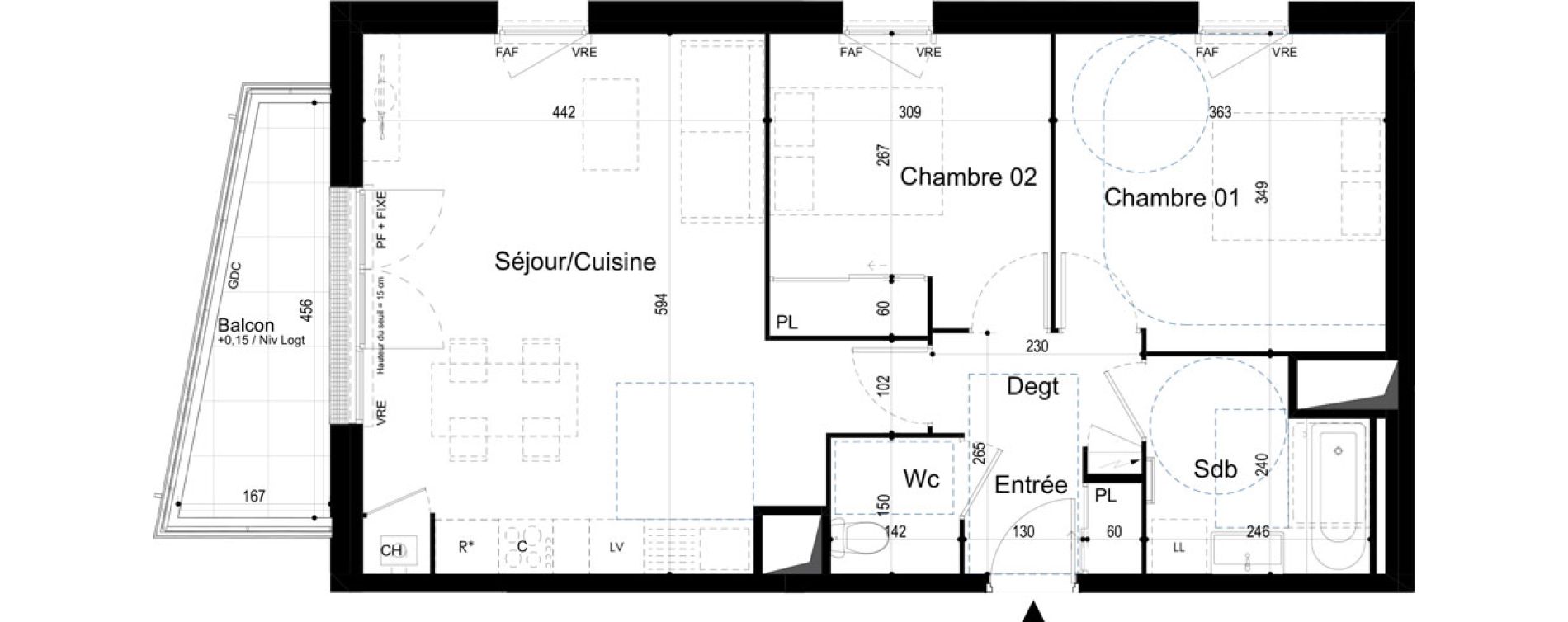 Appartement T3 de 63,75 m2 &agrave; Combourg Centre