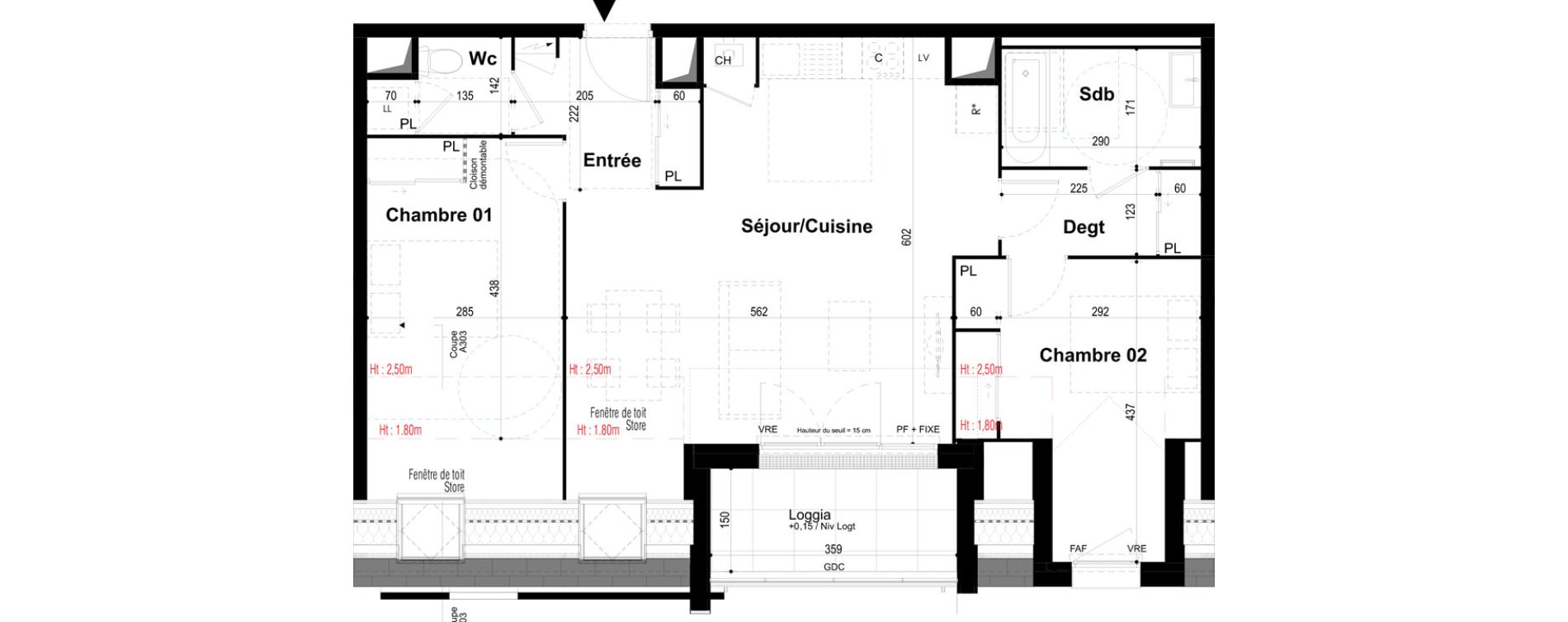 Appartement T3 de 70,67 m2 &agrave; Combourg Centre