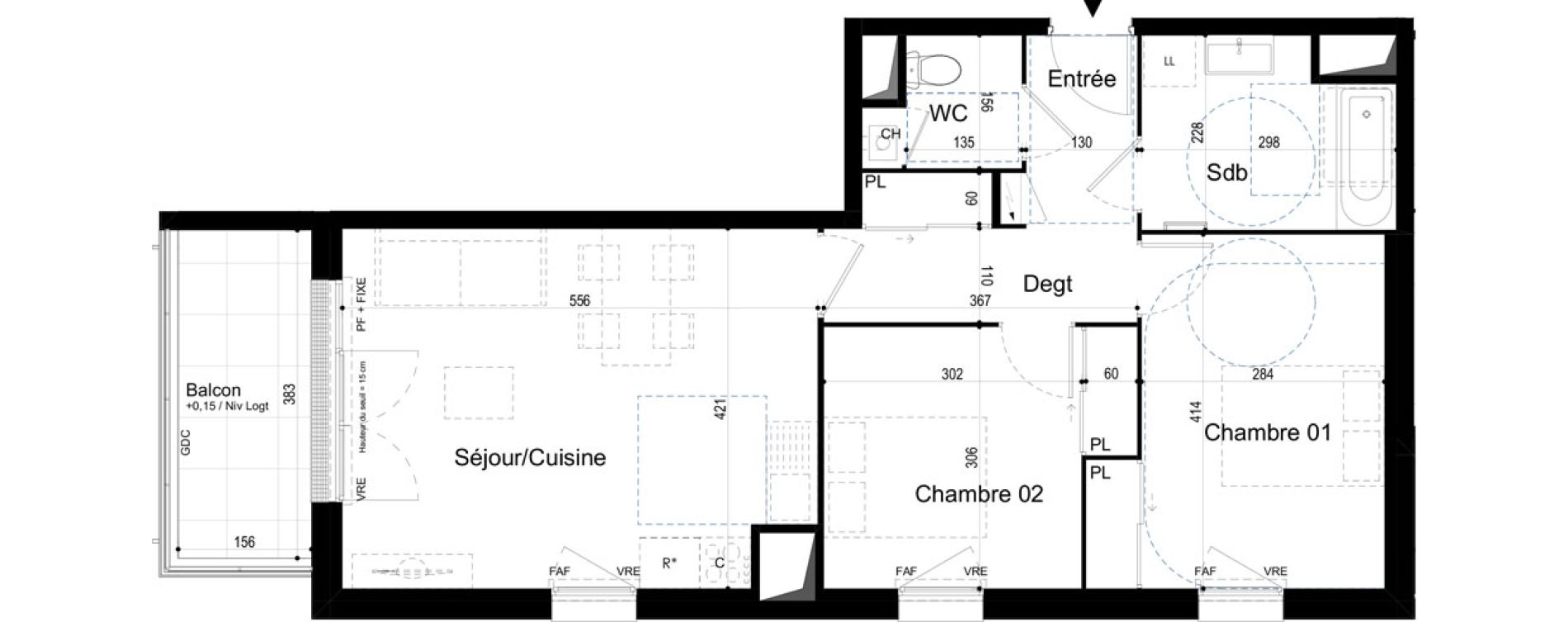 Appartement T3 de 62,41 m2 &agrave; Combourg Centre
