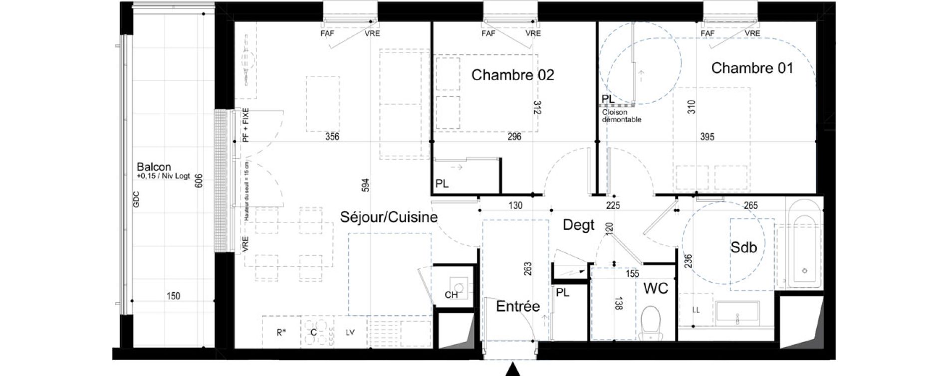 Appartement T3 de 58,87 m2 &agrave; Combourg Centre