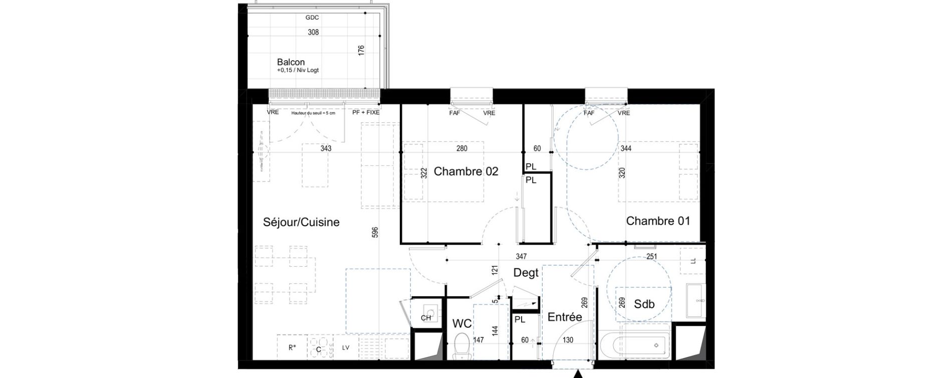 Appartement T3 de 59,65 m2 &agrave; Combourg Centre