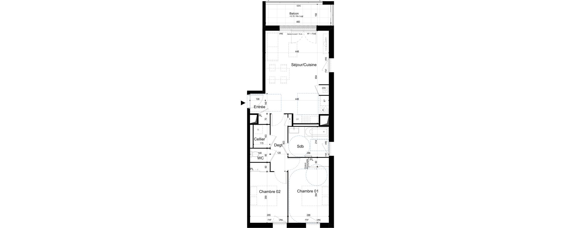 Appartement T3 de 67,20 m2 &agrave; Combourg Centre