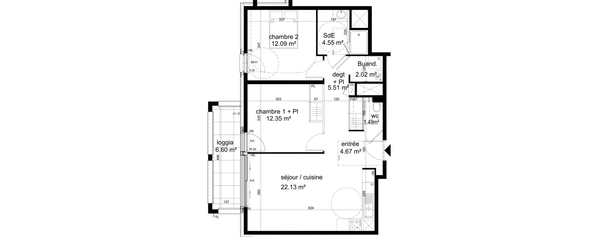 Appartement T3 de 64,81 m2 &agrave; Dinard Newquay