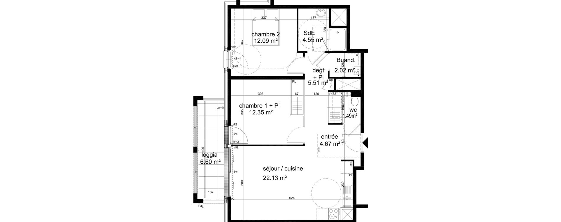 Appartement T3 de 64,81 m2 &agrave; Dinard Newquay