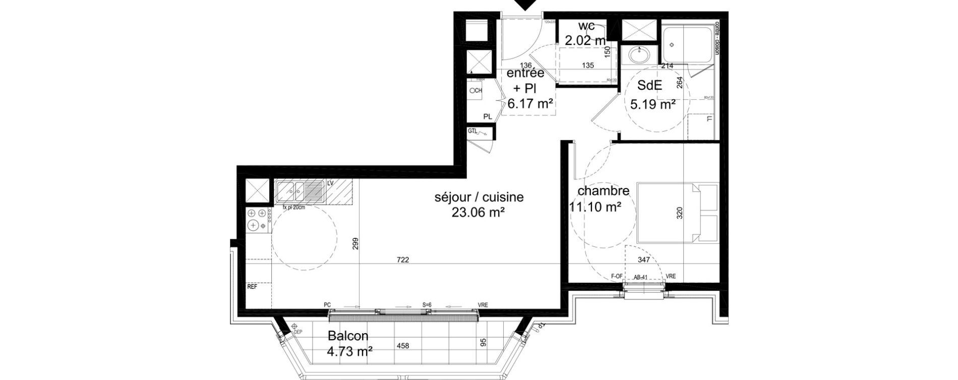 Appartement T2 de 47,54 m2 &agrave; Dinard Newquay