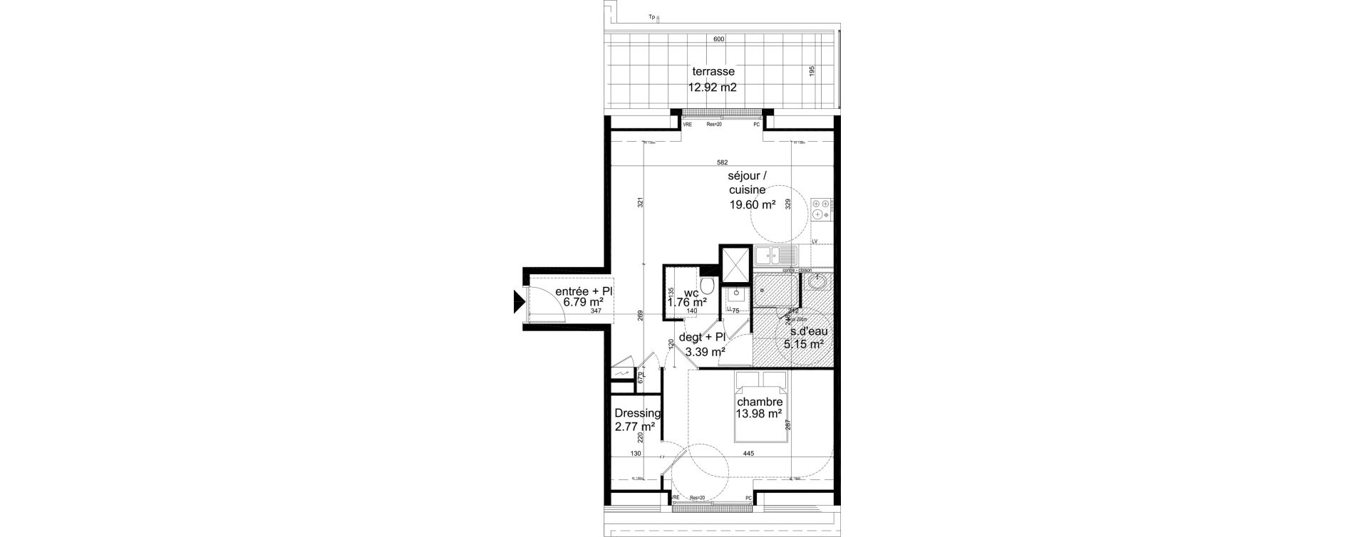 Appartement T2 de 53,44 m2 &agrave; Dinard Newquay