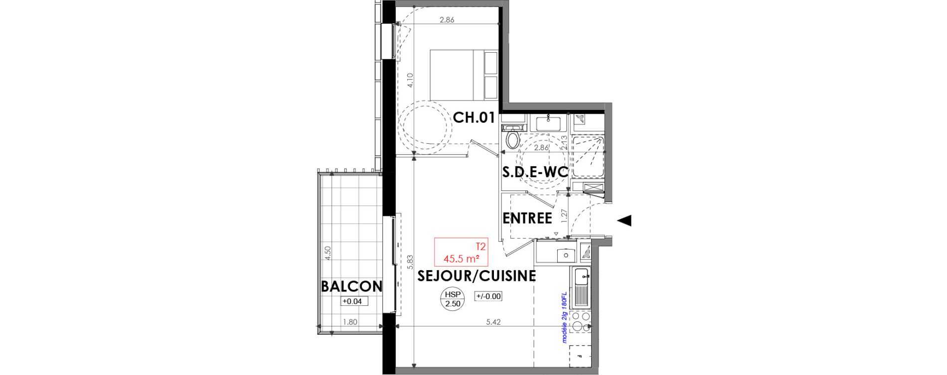 Appartement T2 de 45,50 m2 &agrave; Dinard Centre