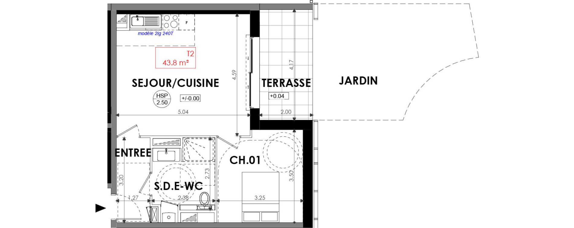 Appartement T2 de 43,80 m2 &agrave; Dinard Centre