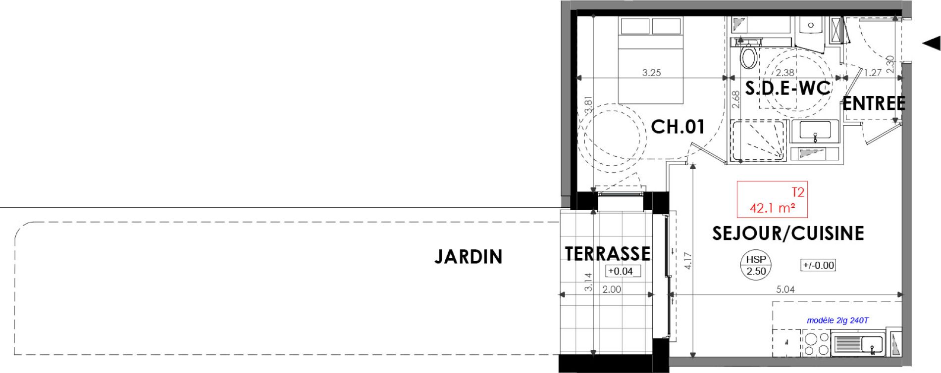 Appartement T2 de 42,10 m2 &agrave; Dinard Centre