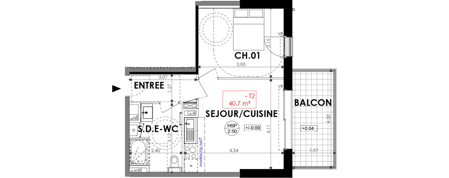 Appartement T2 de 40,70 m2 &agrave; Dinard Centre
