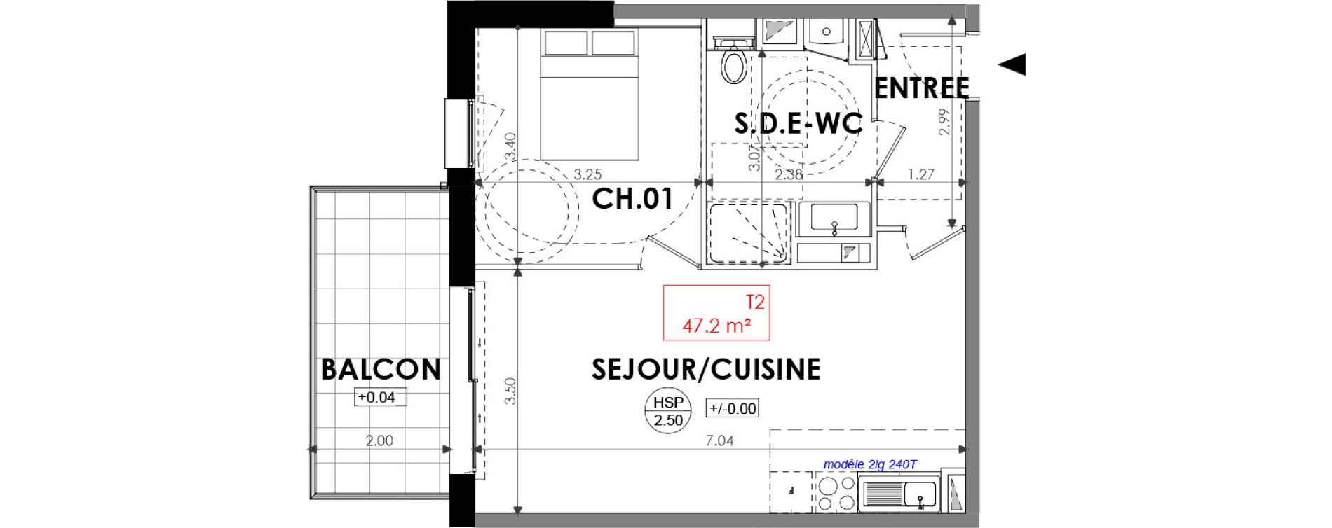 Appartement T2 de 47,10 m2 &agrave; Dinard Centre