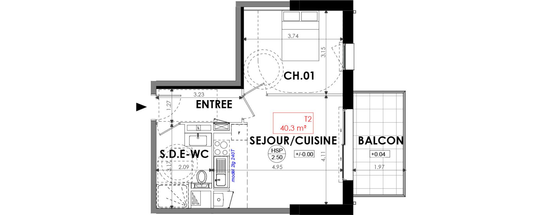 Appartement T2 de 40,30 m2 &agrave; Dinard Centre