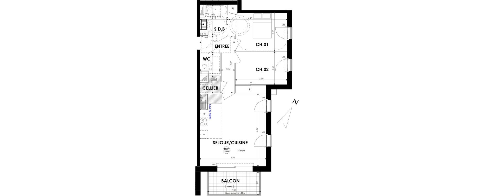 Appartement T3 de 65,20 m2 &agrave; Dinard Centre