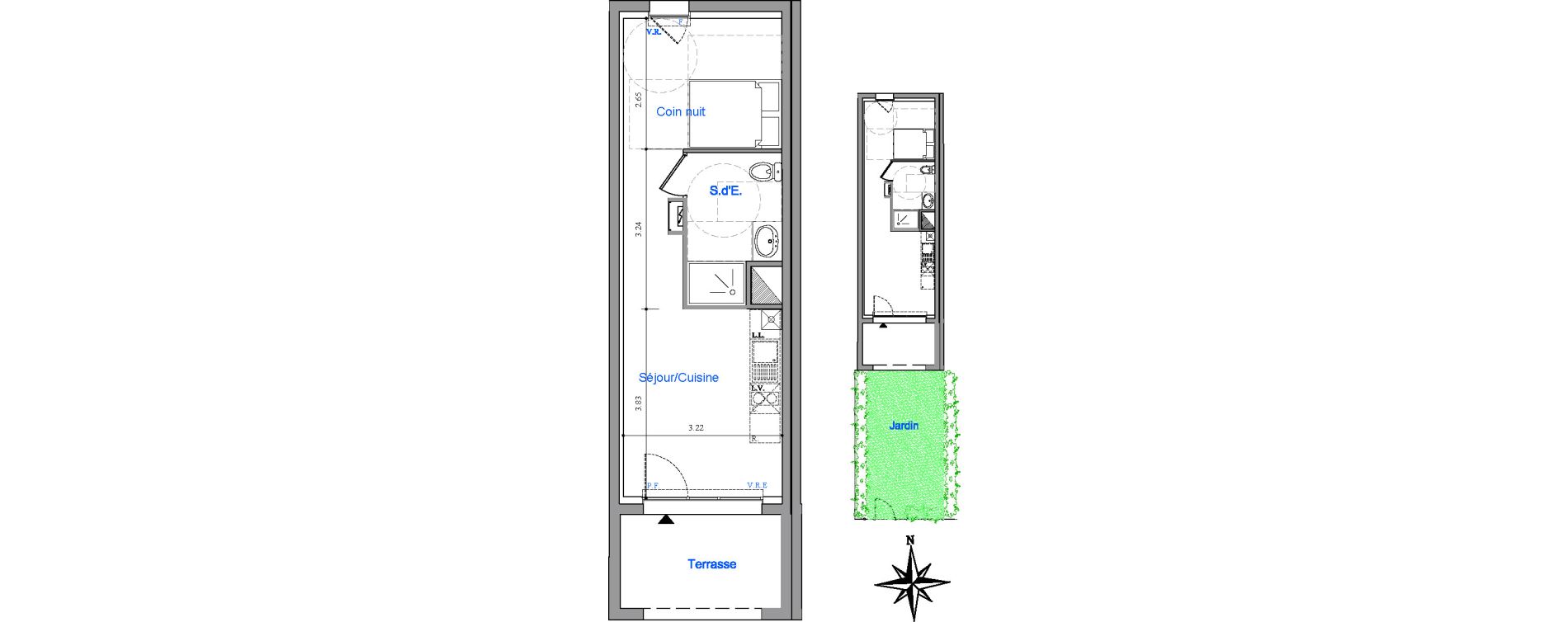 Appartement T1 bis de 30,08 m2 &agrave; Dinard Le prieur&eacute;