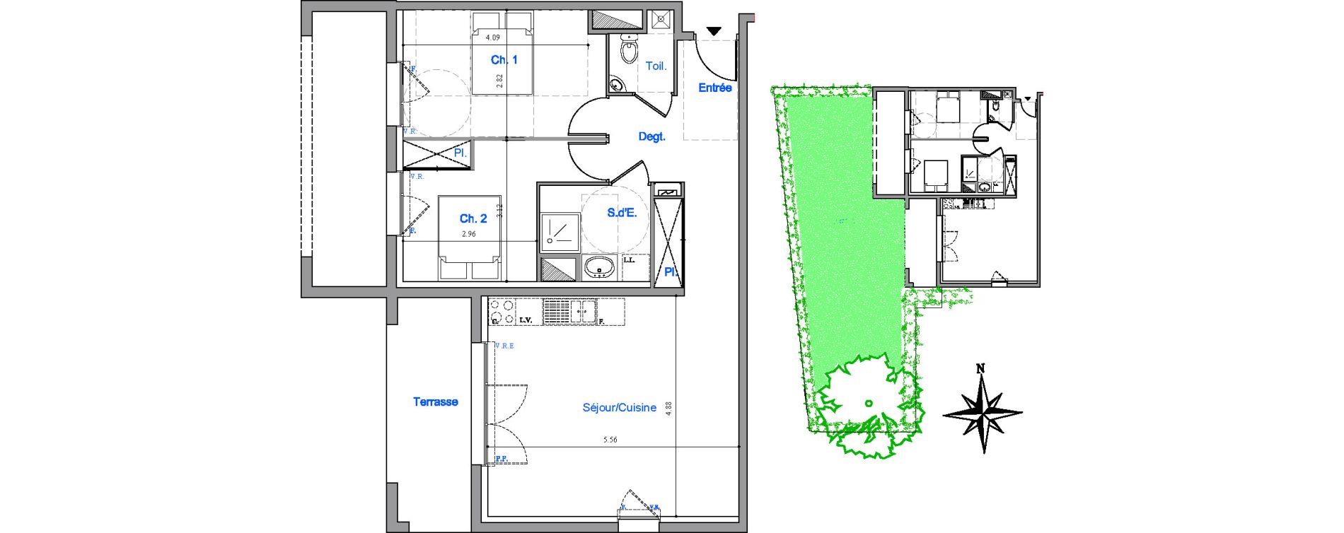 Appartement T3 de 68,32 m2 &agrave; Dinard Le prieur&eacute;