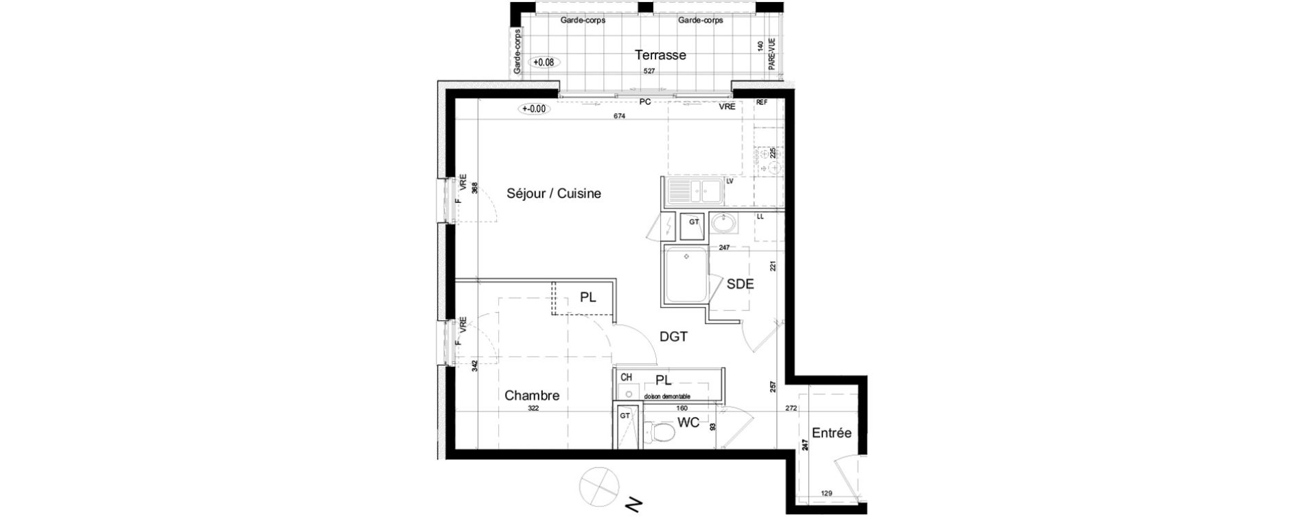 Appartement T2 de 49,33 m2 &agrave; Dinard Dinard centre ville