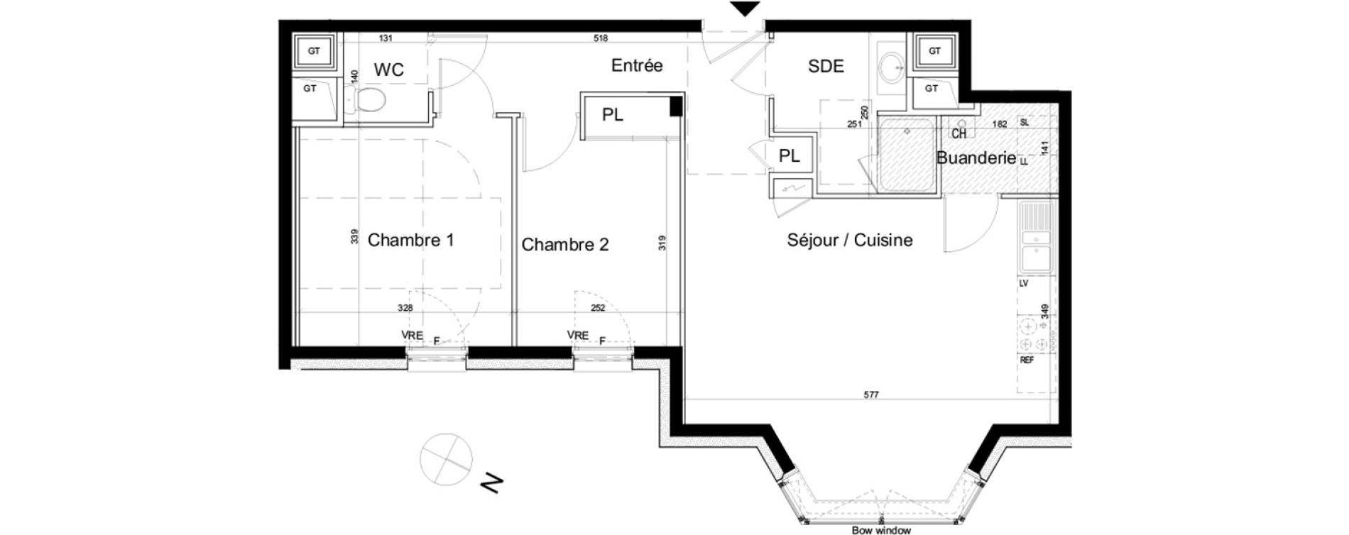 Appartement T3 de 61,39 m2 à Dinard Dinard centre ville