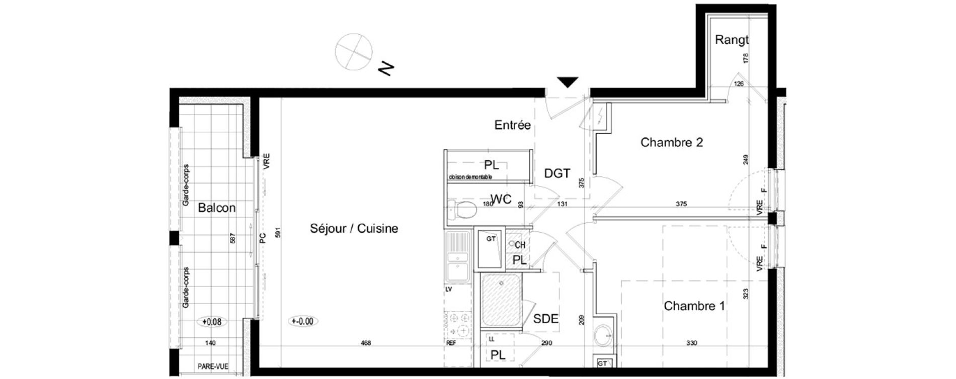 Appartement T3 de 64,66 m2 &agrave; Dinard Dinard centre ville