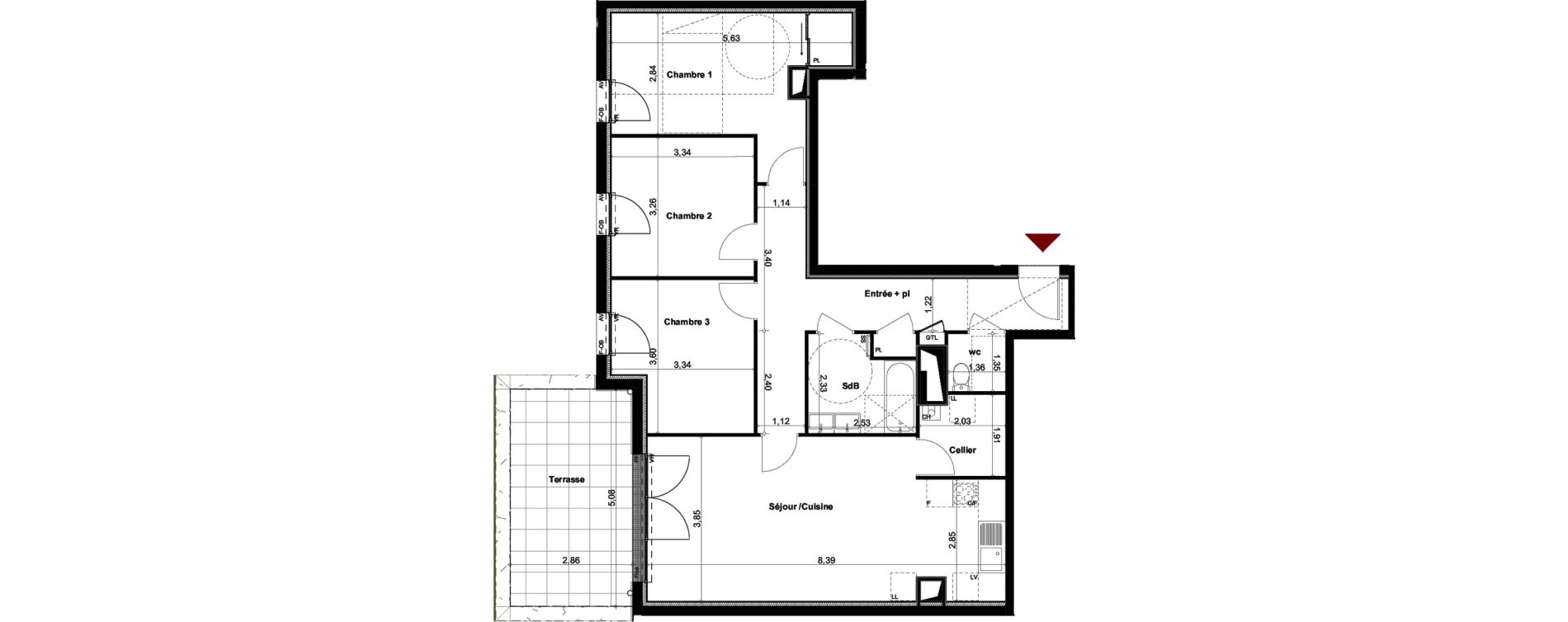 Appartement T4 de 92,49 m2 &agrave; Dinard Saint enogat