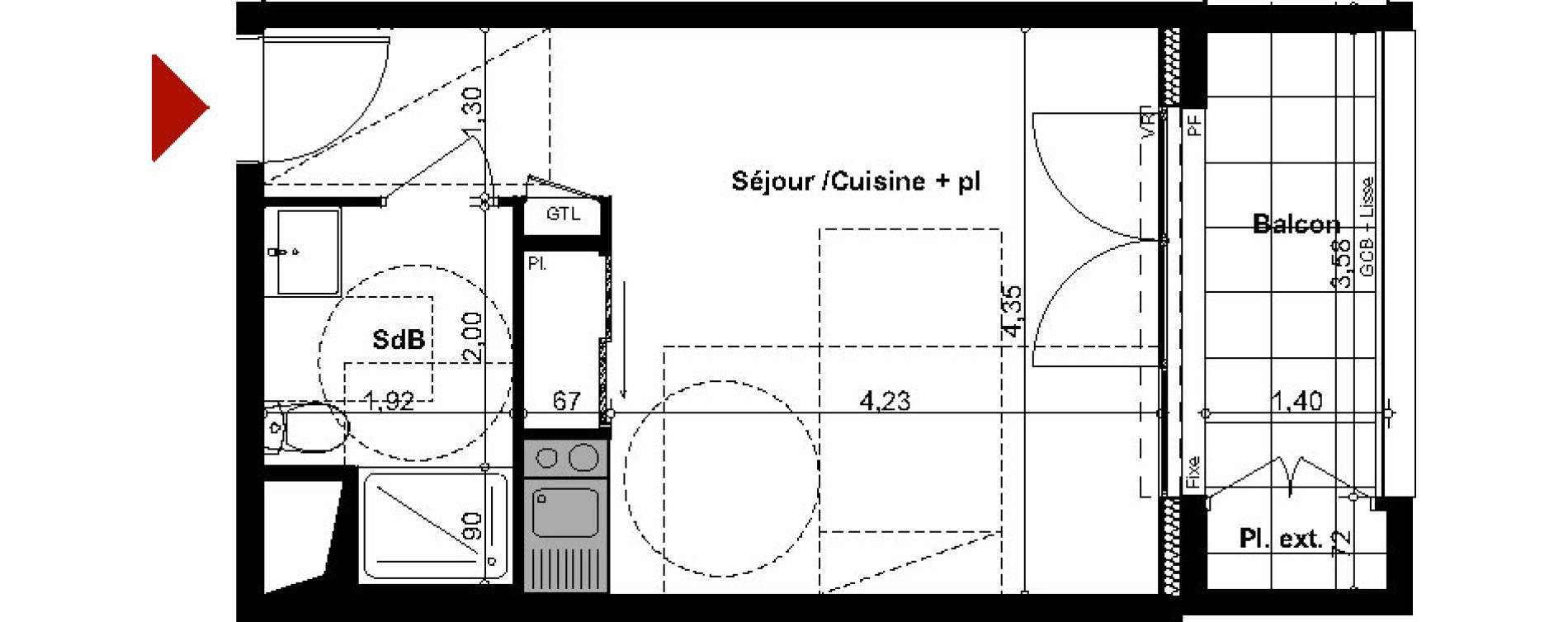 Appartement T1 de 28,39 m2 &agrave; Dinard Saint enogat