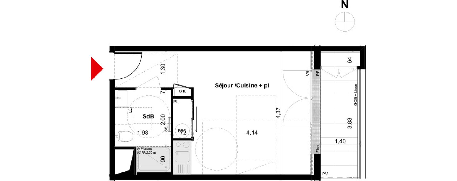 Appartement T1 de 28,62 m2 &agrave; Dinard Saint enogat