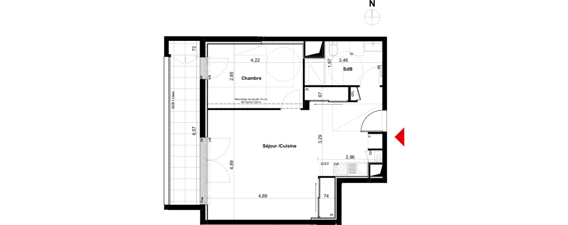 Appartement T2 de 54,60 m2 &agrave; Dinard Saint enogat