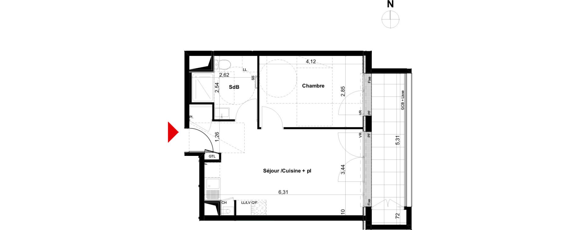 Appartement T2 de 40,27 m2 &agrave; Dinard Saint enogat