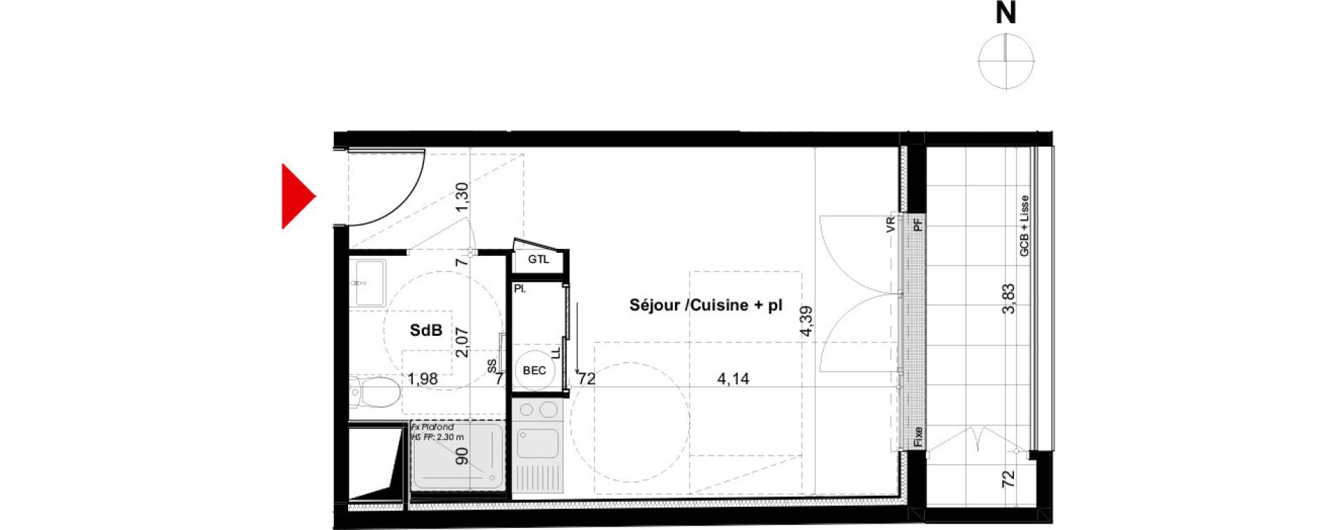Appartement T1 de 29,00 m2 &agrave; Dinard Saint enogat