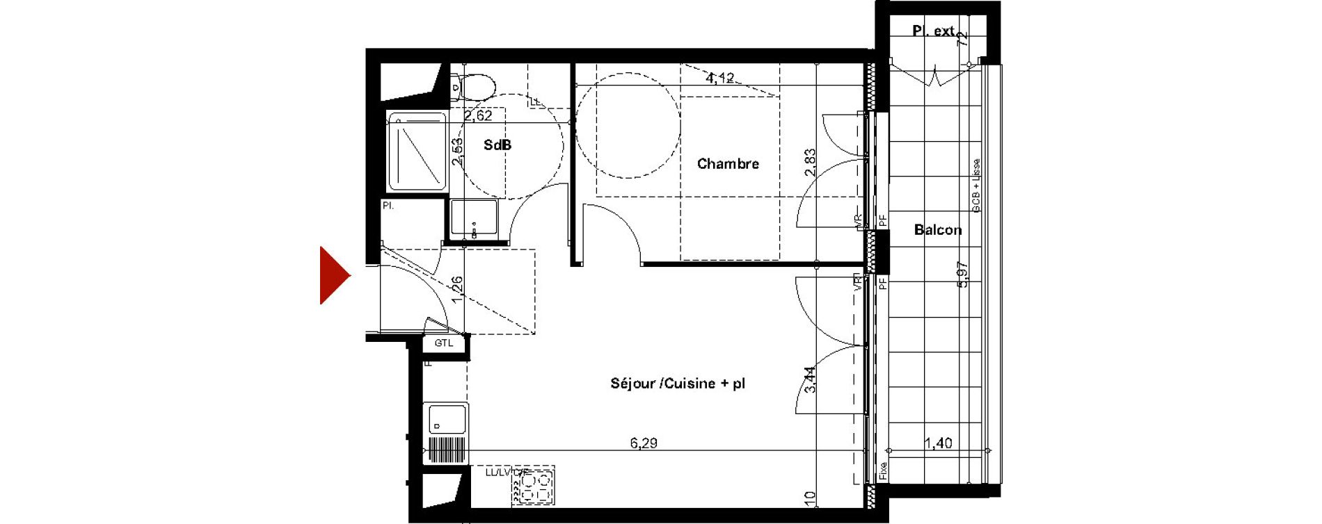 Appartement T2 de 40,09 m2 &agrave; Dinard Saint enogat